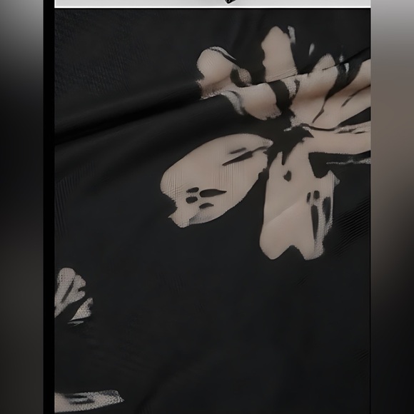 Floral Print Sheer Waist-Cinching Dress - Picture 6 of 8